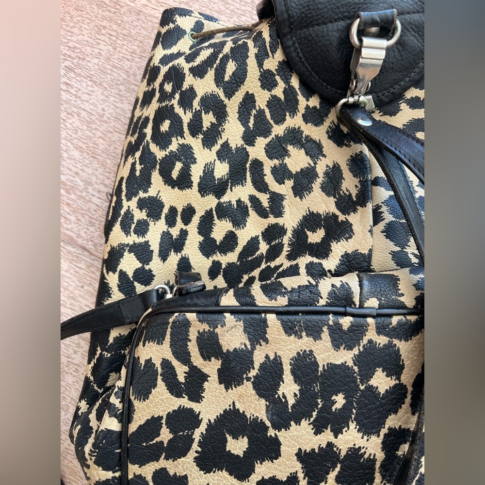 Furla suede leather leopard and black backpack - Picture 10 of 14